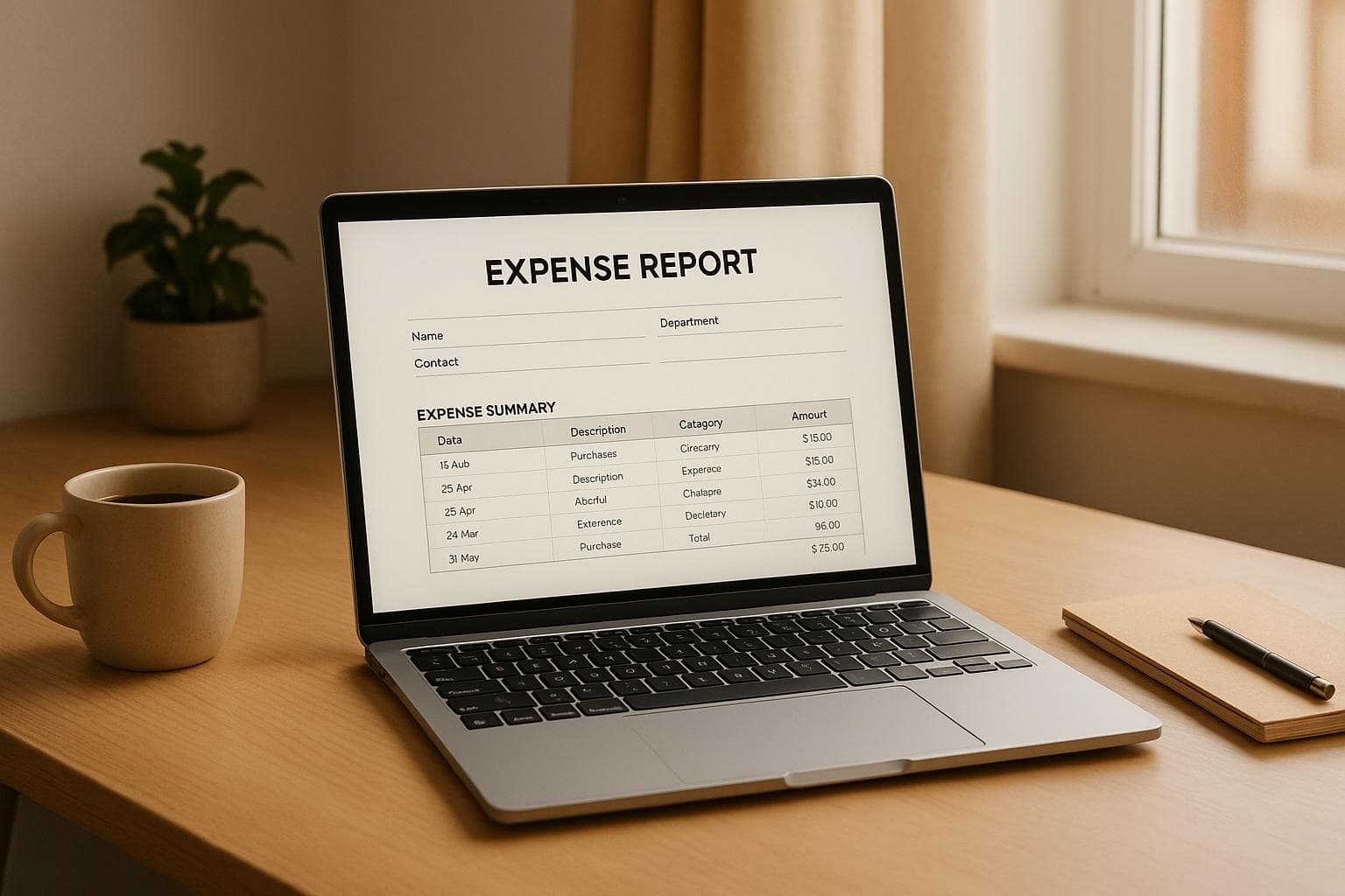 Expense Report Template Generator